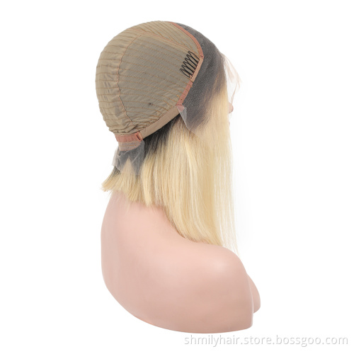 Wholesale 1b/613 Virgin Hair Short Bob Wig, Good Quality Peruvian Remy Hair 13*4 Lace Front Bob Wigs 9A 10A Blonde